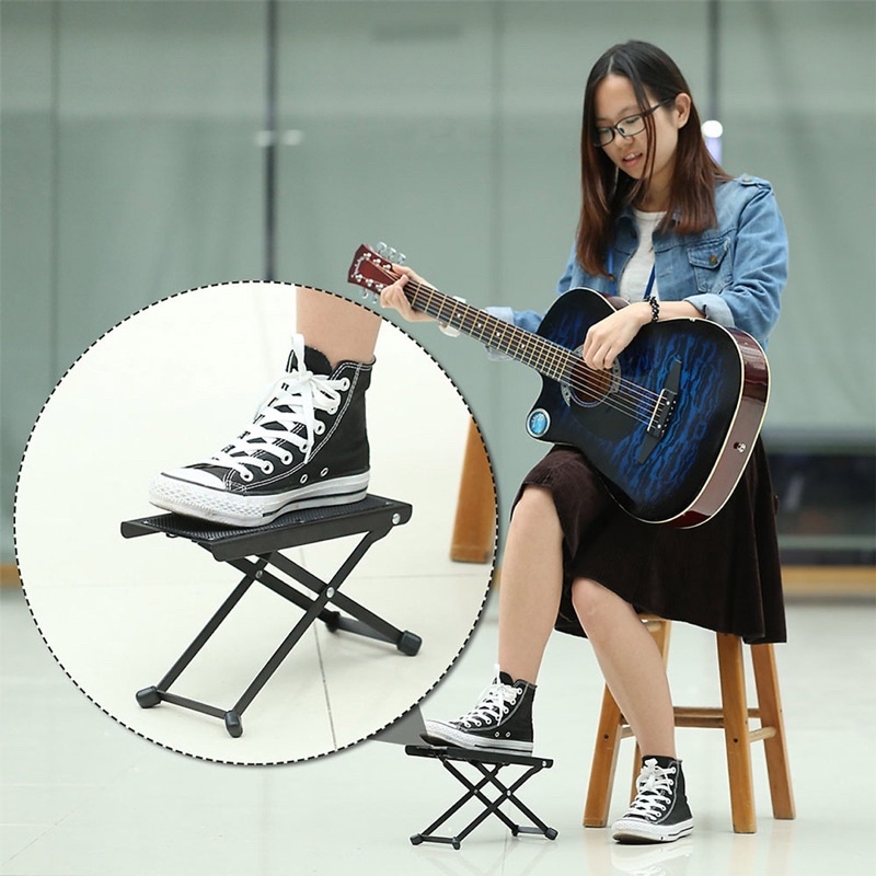 Kê chân gác chân tập đàn guitar cho người mới bắt đầu