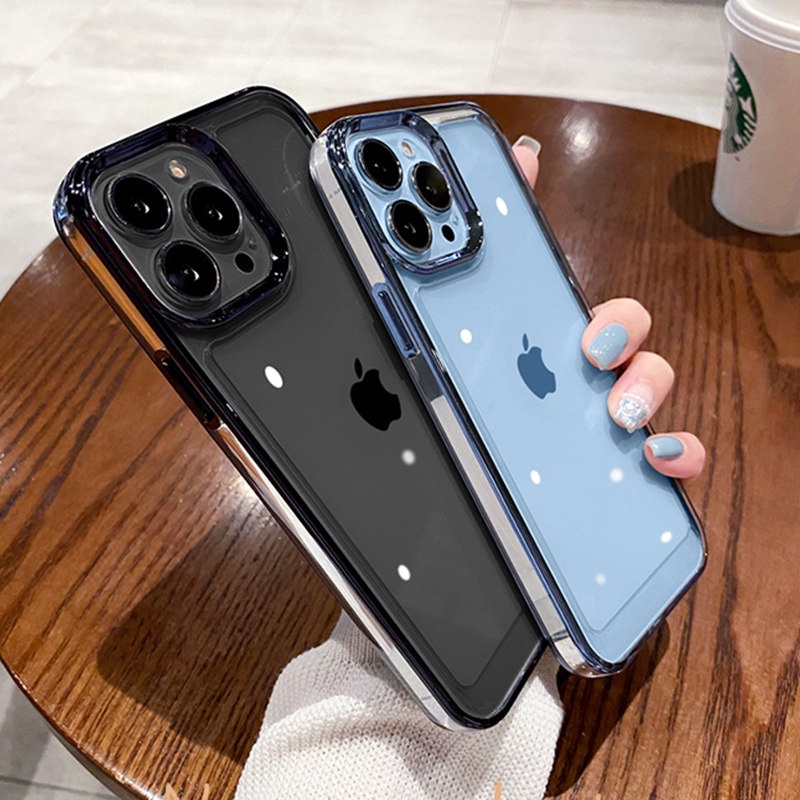 Ốp Điện Thoại Silicon Trong Suốt Chống Sốc Cho iPhone XR X XS 13 11 12 Pro Max SE 2022 7 8 Plus SE 2020
