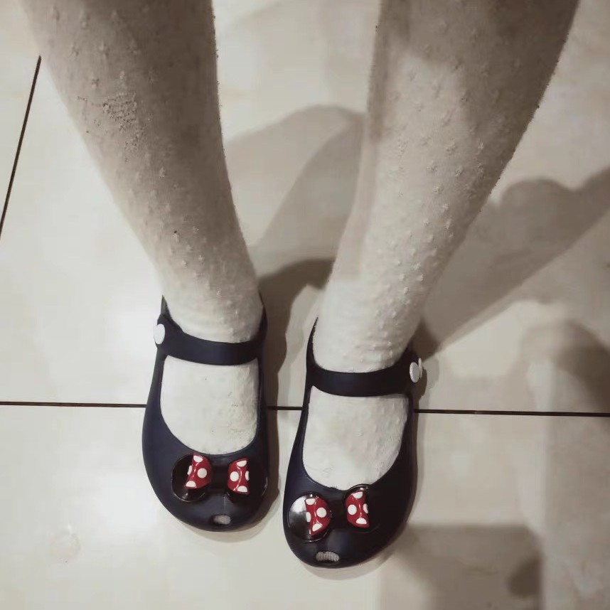 Giày cho bé- Giày nhựa thơm cho bé gái Nơ Mickey nhựa dẻo, siêu mềm chống trơn trượt kiểu dáng Hàn Quốc