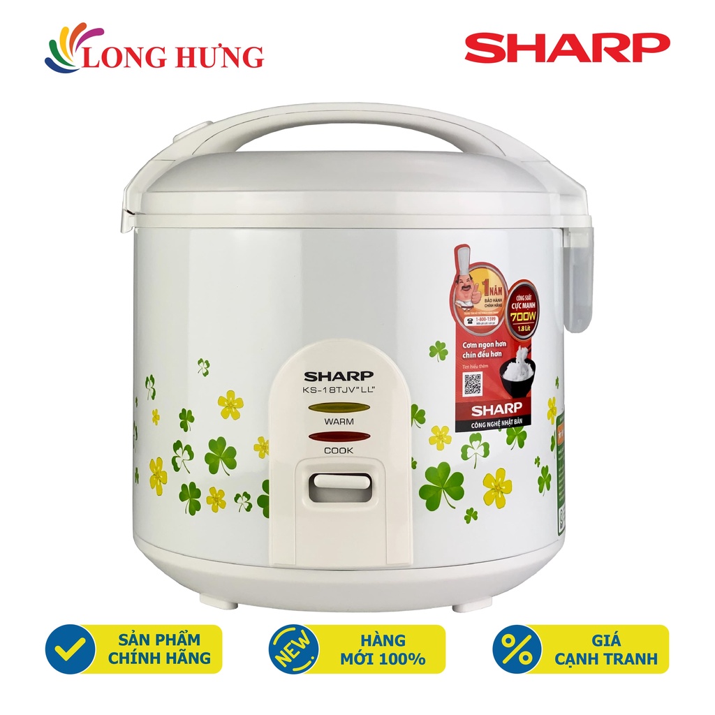 Nồi cơm điện nắp gài Sharp 1.8 lít KS-18TJV/&quot;GR&quot;/&quot;LL&quot; - Hàng chính hãng