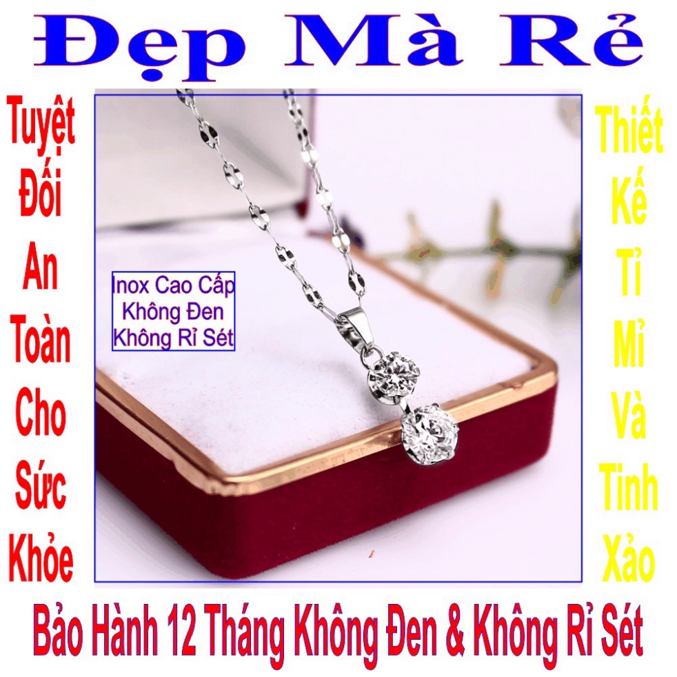 Vòng cổ mặt đá Zircon cho bé kiểu dây me - An toàn cho trẻ - Cam kết 1 đổi 1 nếu hoen, gỉ