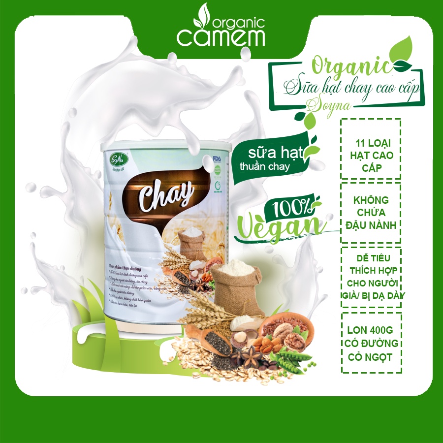 Sữa Chay Soyna 11 loại hạt cao cấp - Không Chứa Đậu Nành - Dinh dưỡng bổ sung cho người trường chay - Lon 400g
