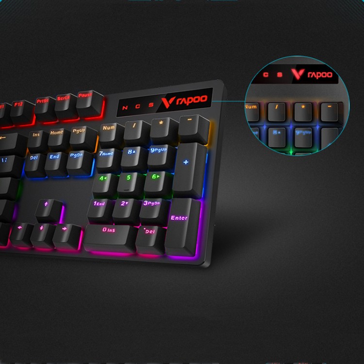Bàn Phím Cơ Gaming Rapoo V500SE Blue Switch/LED RGB - Hàng Chính Hãng - Bảo hành 24 tháng