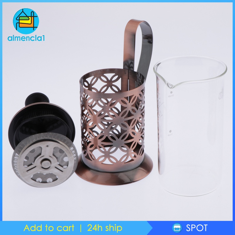 [ALMENCLA1]Stainless Steel Coffee/Tea French Press Coffee Press Plunger Cafetiere 350ML