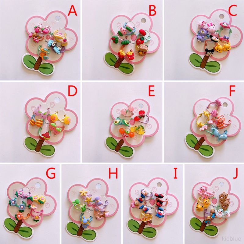 Set 5 Cặp Dây Buộc Tóc Hình Chiếc Lá Xinh Xắn