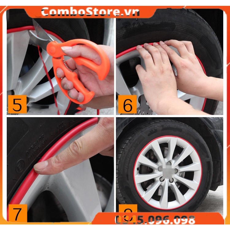 Dây cao su bảo vệ viền bánh xe ô tô – Cuộn dây cao su trang trí mâm bánh xe ô tô xe hơi.
