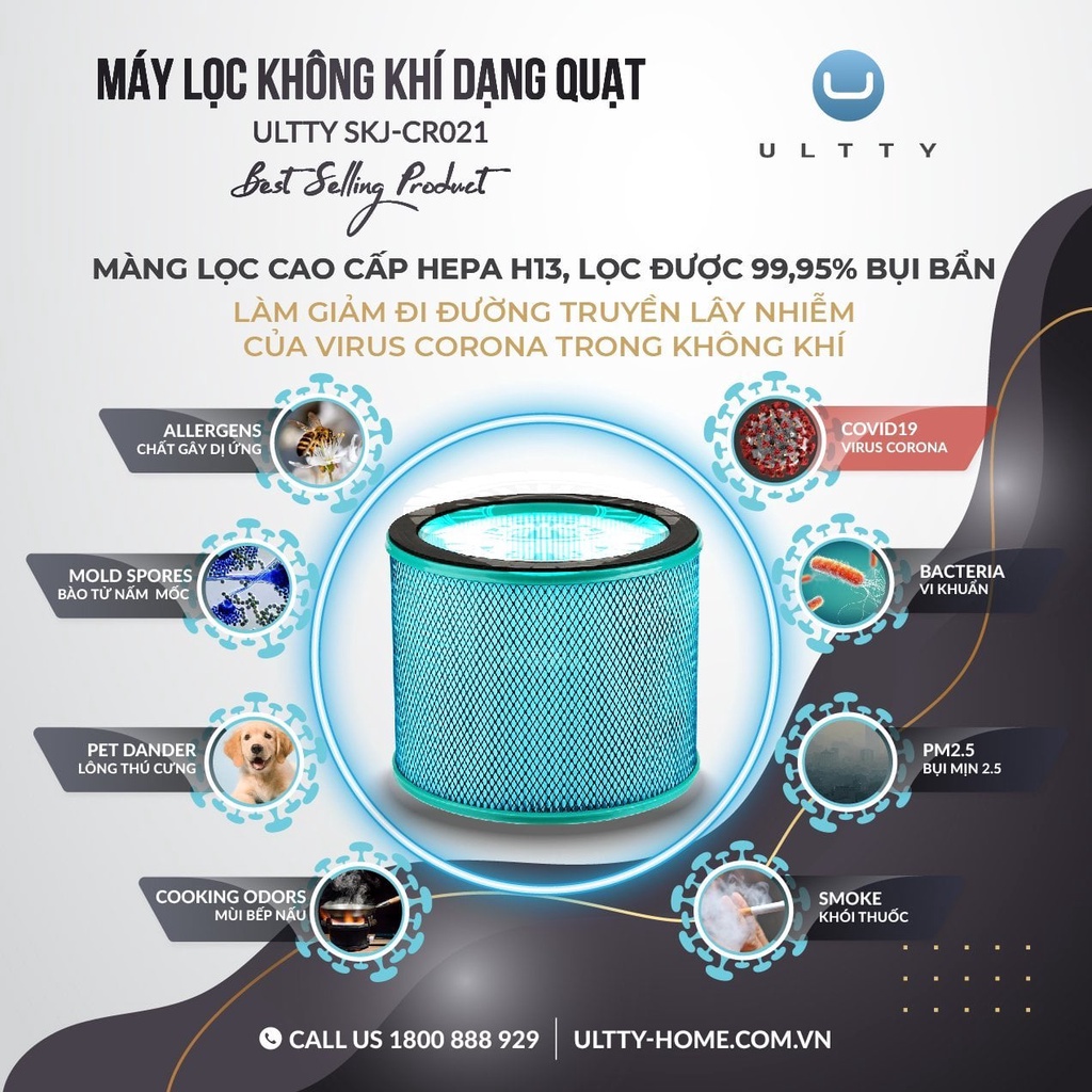 Quạt không cánh kiêm lọc không khí thông minh ULTTY SKJ-CR021