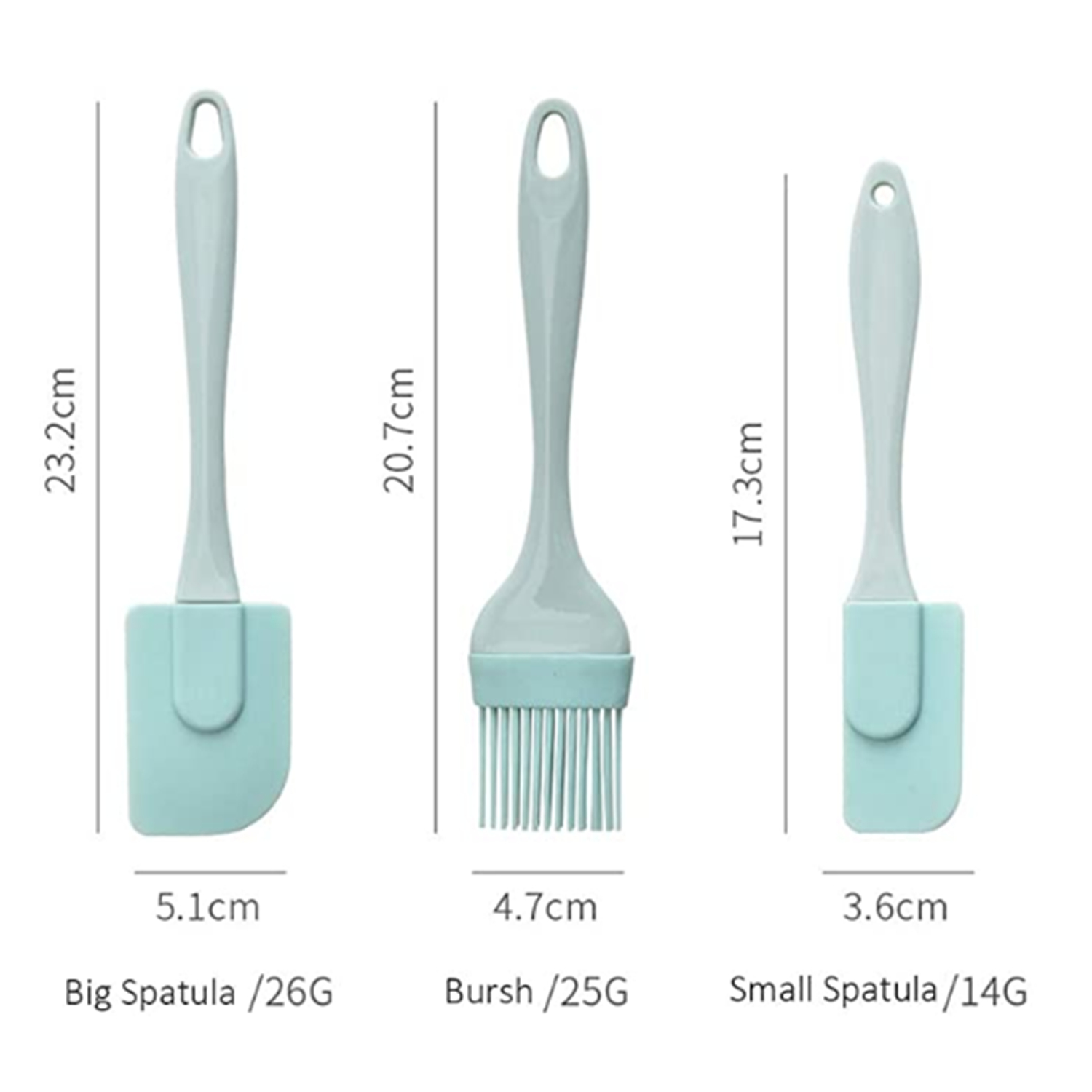 Set 3 Cọ Silicone Phết Bơ / Kem Làm Bánh Nhiều Màu