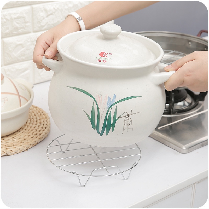Xửng rế hấp bánh xôi, lót nồi hình inox cao cấp có 4 chân kê chắc chắn cho các loại bánh bao, há cảo, các món hấp