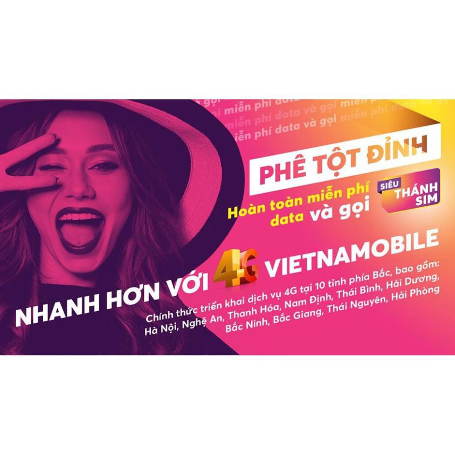 Thánh sim 4G Vietnamobile MỚI - Siêu thánh sim Free 120Gb/tháng