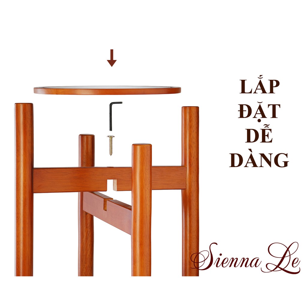 Sienna Le Giá Kệ Đế Đỡ Chậu Hoa, Đôn Gỗ - 30,5x36 cm - Phù Hợp Chậu Đường Kính Tối Đa 30 cm