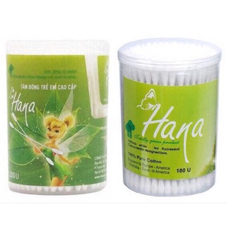  Tăm bông Hana trẻ em hộp tròn - 200 cây lõi giấy 