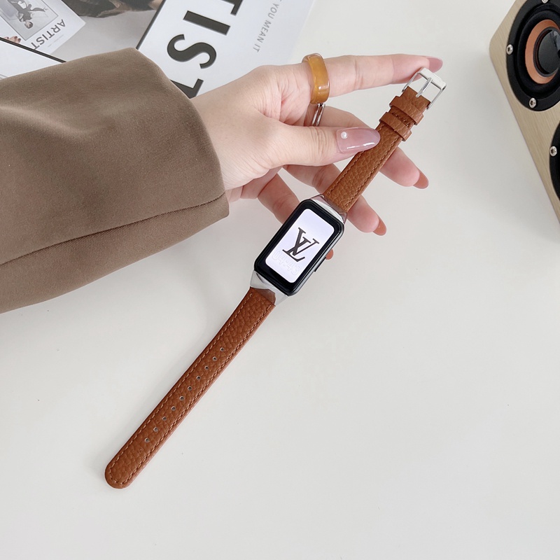Dây Đeo Da Thay Thế Cho Đồng Hồ Thông Minh Huawei Band 8 7 6 / Honor Band 6