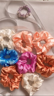 Cột tóc Scrunchies vải phi bóng