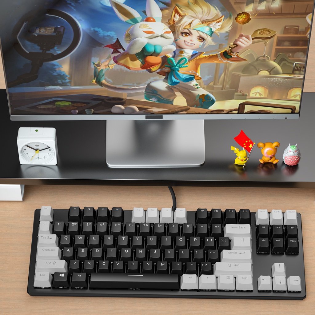 Bàn phím cơ K550 blue switch full led RGB 87 phím tiêu chuẩn hỗ trợ chơi game phù hợp với mọi thiết bị