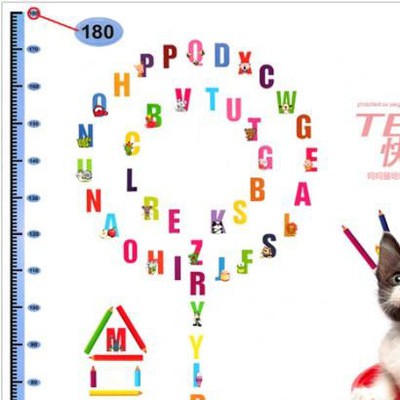 Decal dán tường đo chiều cao và bảng chữ cái