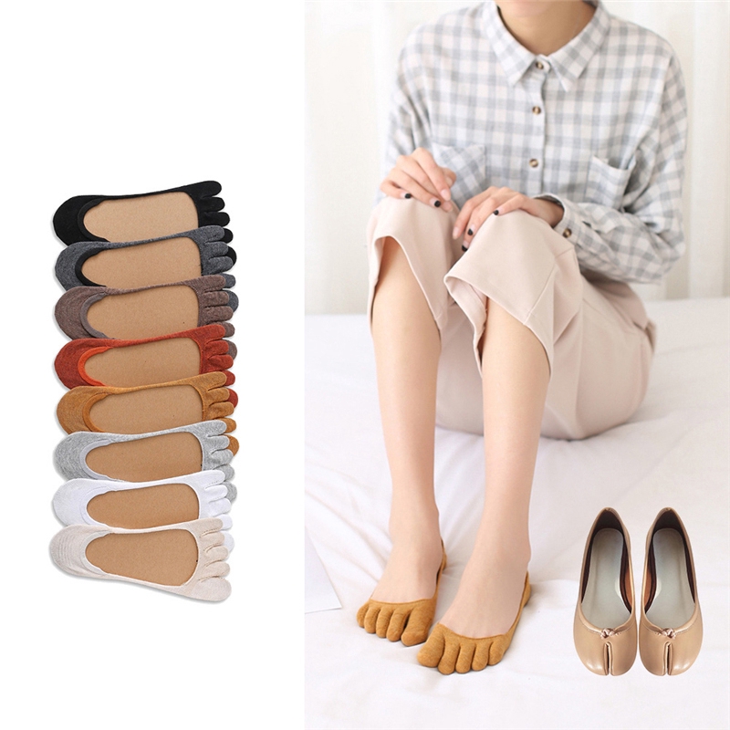 Vớ Lười Cotton Xỏ Ngón Màu Sắc Thời Trang Cho Nữ