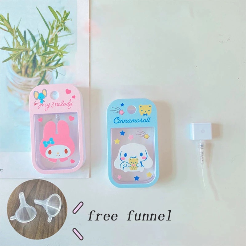Chai xịt cồn khử trùng/dung dịch nước hoa trong suốt dạng thẻ mini in hình dễ thương gọn nhẹ 45ml