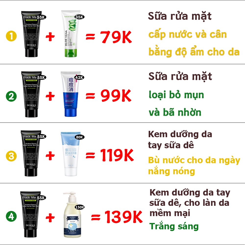 (Chuẩn nội địa) Combo Gel lột mụn cám, mụn đầu đen, thải độc chì, sạch mụn, sáng da