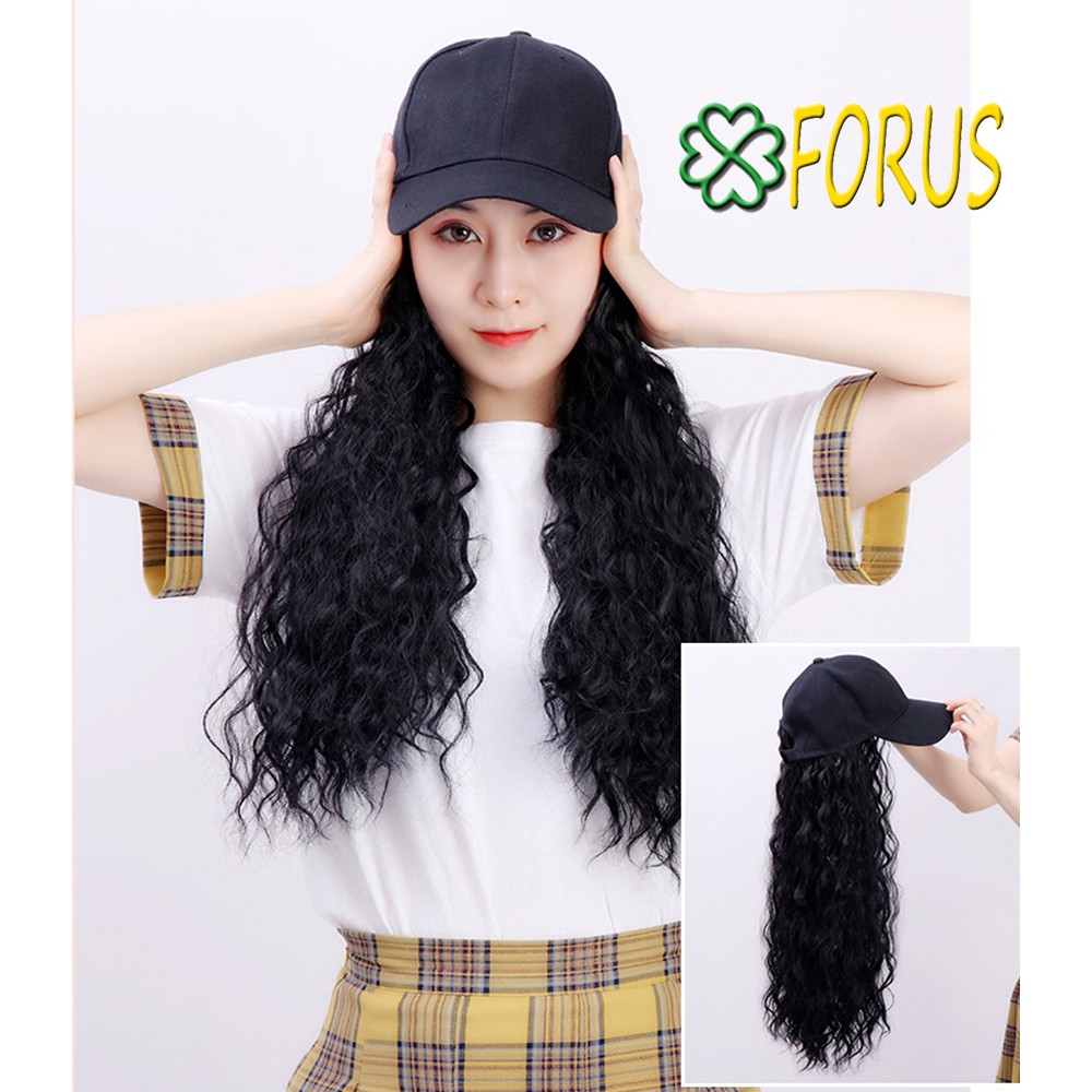 Bộ sản phẩm Tóc giả gắn nón lưỡi trai xù mì Sỉ 110k
