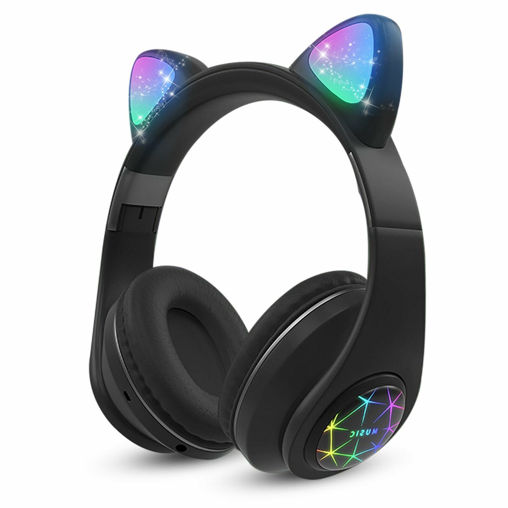 Tai nghe bluetooth hình tai mèo đáng yêu tích hợp mic tiện lợi | BigBuy360 - bigbuy360.vn