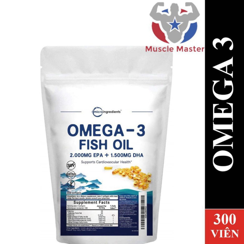 GIẢM GIÁ Viên Uống Dầu Cá Micro Ingredients Omega 3 Fish Oil 300 Viên GIẢM GIÁ