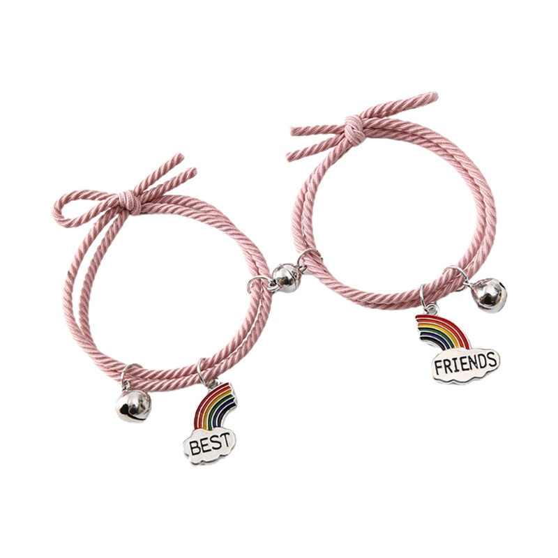 Vòng Đeo Tay Cặp Đôi Từ Tính Màu Cầu Vồng Dễ Điều Chỉnh