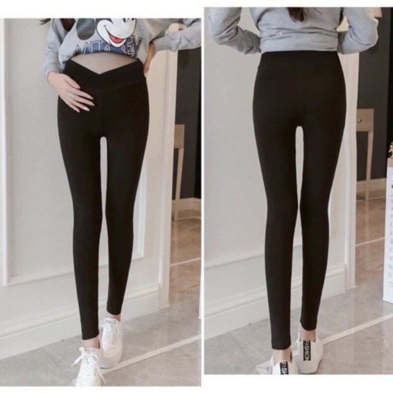 Quần bầu legging cạp chéo/ Quần bầu dài thun cotton co giãn thoải mái | BigBuy360 - bigbuy360.vn
