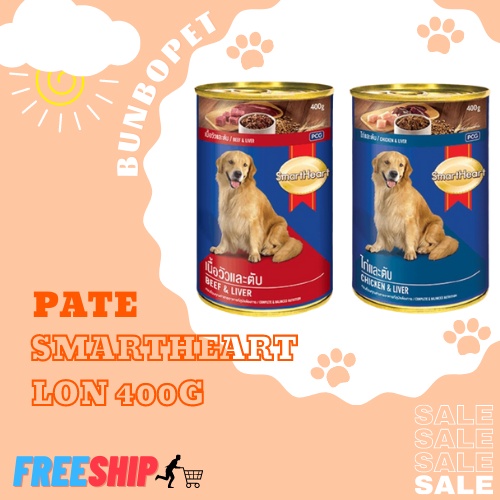 Pate Lon Cho Chó Smart Heart 400g Vị Bò/Gà