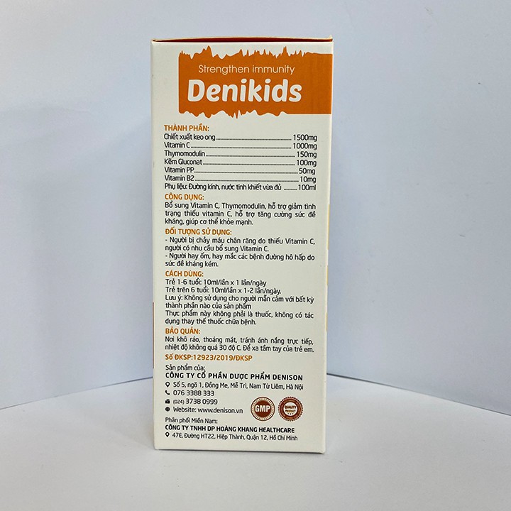 [CHÍNH HÃNG] Siro tăng sức đề kháng Denikids 100ml