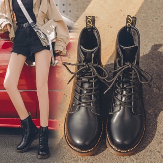 Boots cổ lửng buộc dây l năng động, đế 4cm sz 35-40