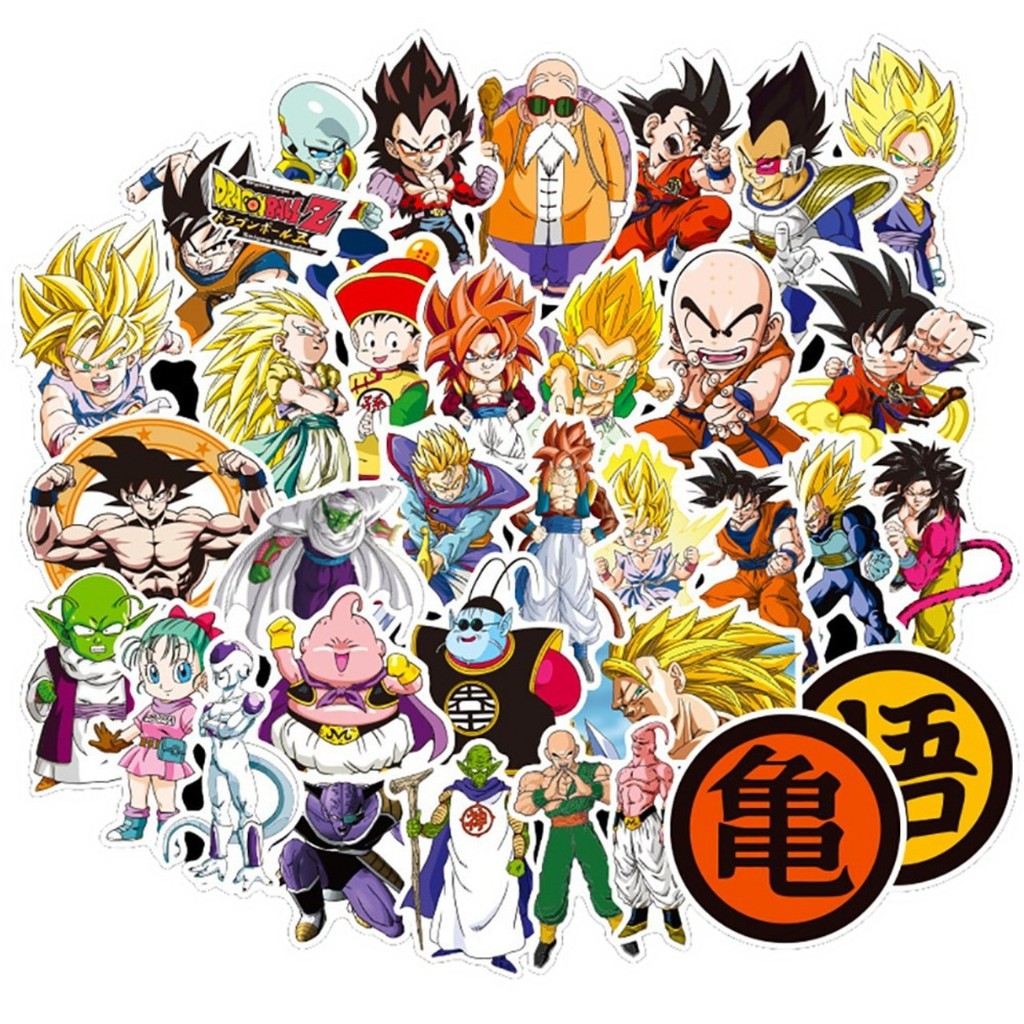 Sticker Dragon Ball - Miếng dán decal 7 Viên Ngọc Rồng chống nước dán xe nón bảo hiểm tủ vali STK02