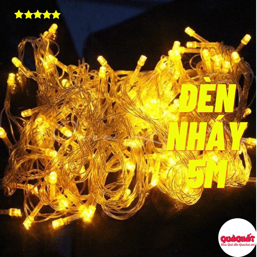 Dây đèn led nháy dài 5M  nhiều màu sáng đều trang trí tết, Noel, tiệc cưới, nhà hàng, khách sạn