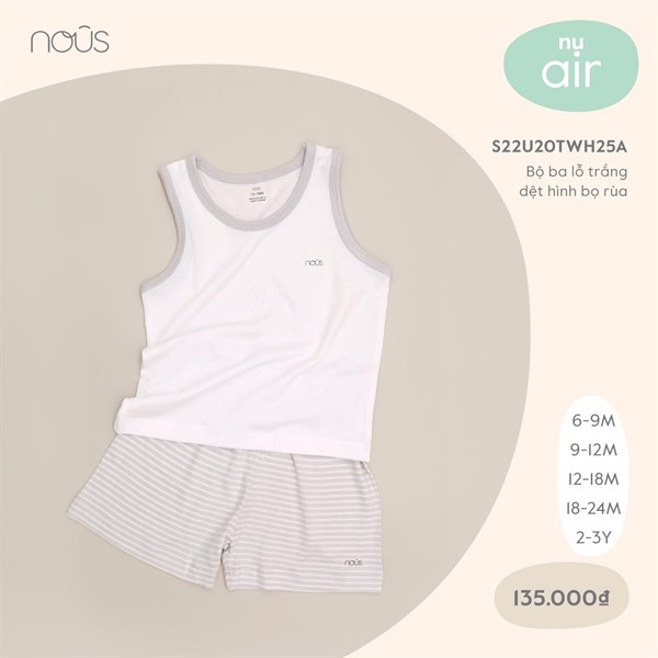 Bộ Ba Lỗ Nous đủ màu Nu Petit, Nu Doux, Nu Air - Bipbipstore - Nous Bình Dương