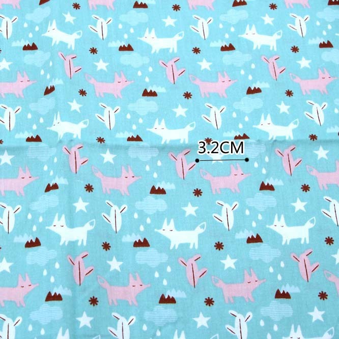 Set 3 Tấm Vải 100% cotton 50 * 40cm Họa Tiết Cáo Dễ Thương