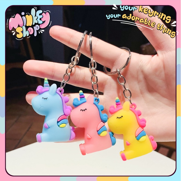 Móc Khóa Đẹp Nhiều Hình Kì Lân 1 sừng Cute phụ kiện Túi Xách dễ thương - Minkey