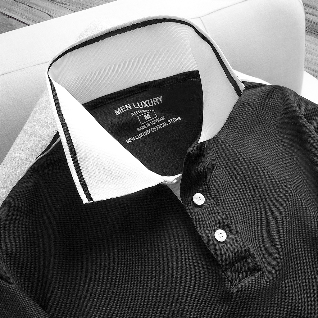 Áo polo nam cao cấp MEN LUXURY thun có cổ chất cotton co giãn thoáng mát đứng form 4 màu basic thanh lịch