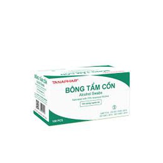 Hộp gồm 100 miếng bông tẩm cồn ALCOHOL SWABS sát khuẩn, sát trùng