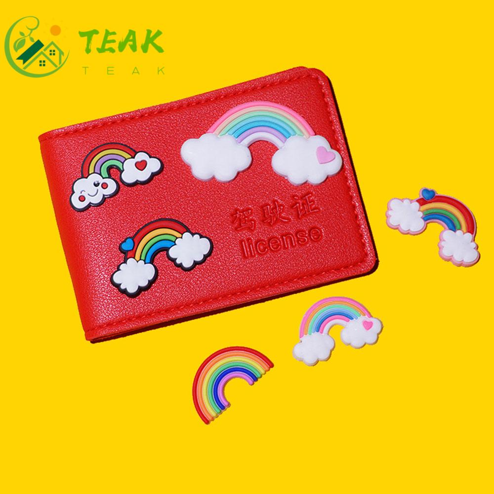 TEAK Cartoon Patch Glues Scrapbook Decoration PVC Stickers Rainbow Patch Colorful Art Craft DIY Accessories Handmade Phone Case Decor Silicone Glue