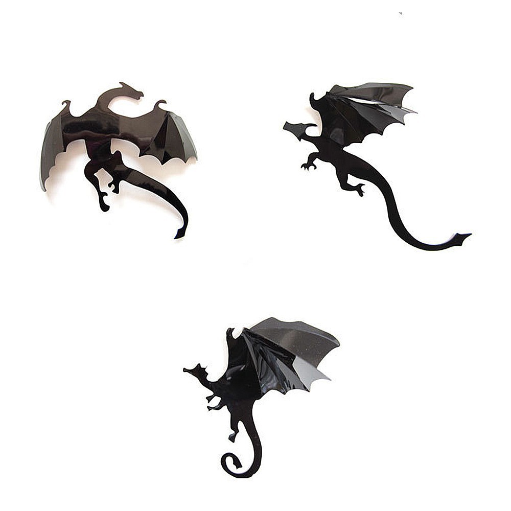 7Pcs / Lot Gothic Wallpaper Stickers Game Power inSpired 3D Dragon Decoration