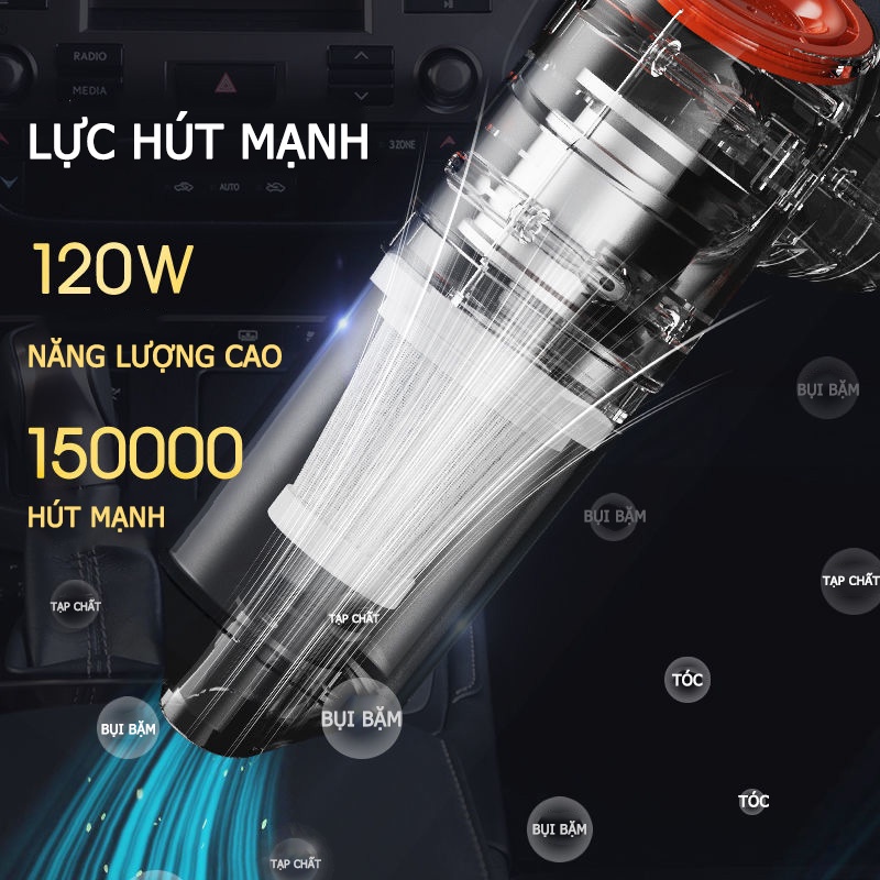 Máy hút bụi cầm tay mini không dây，Máy hút bụi xe ô tô，Máy hút siêu mạnh sử dụng hút bụi ô tô, hút bụi giường