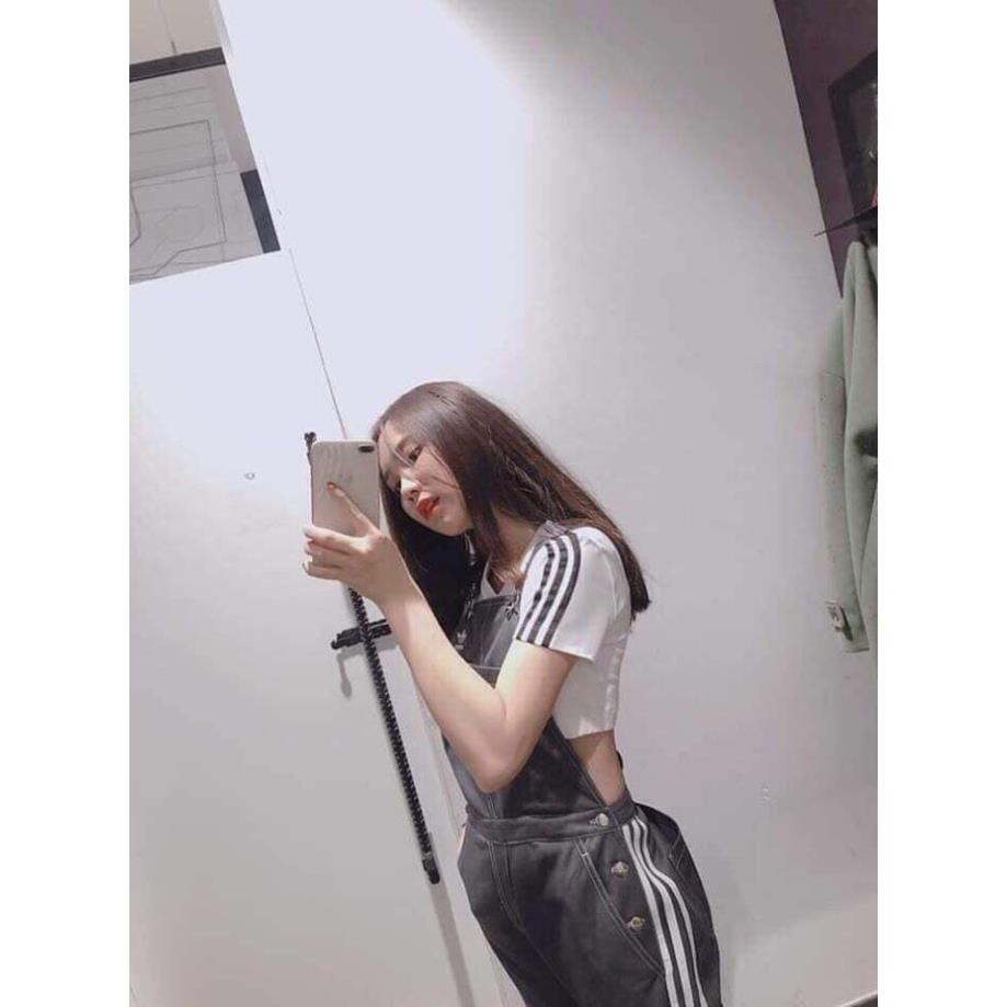 Áo Croptop Cổ Tim Tay Ngắn Sọc Tay