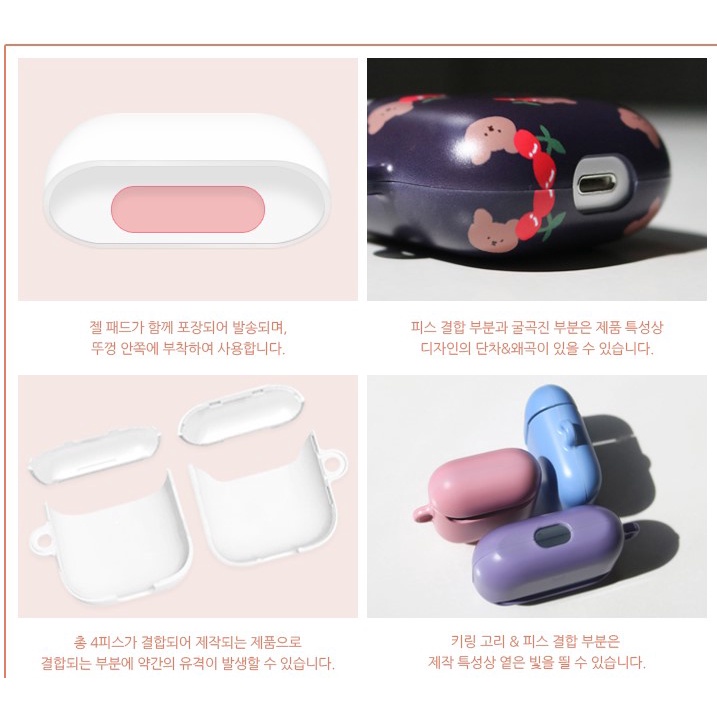 Korea Compatible for AirpodsCase momocase cute earphone Case with keyrings