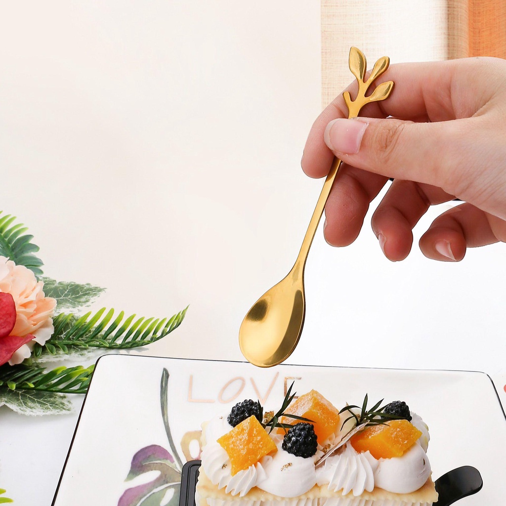 Muỗng Khuấy Cà Phê Hình Chiếc Lá Nhỏ Tiện Dụng Cho Nhà Bếp