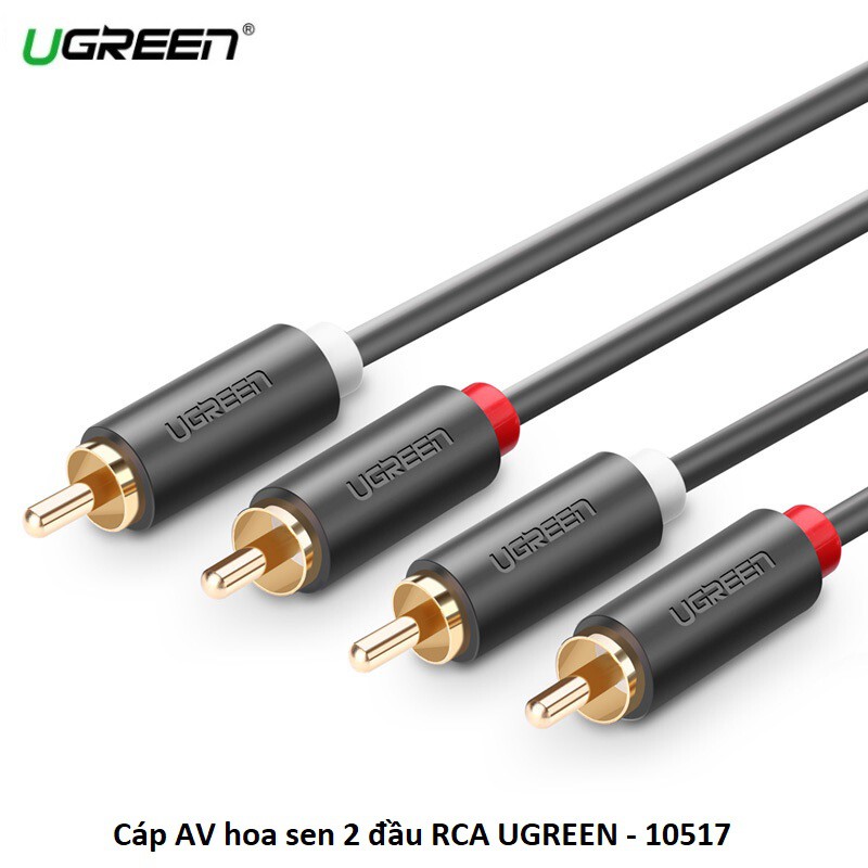 Cáp AV Hoa Sen 2 Đầu RCA Dài 1,5m Chính Hãng Ugreen 10517