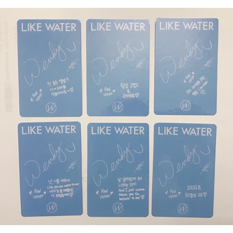 Bộ ảnh UNOFFICIAL album Like water - WENDY