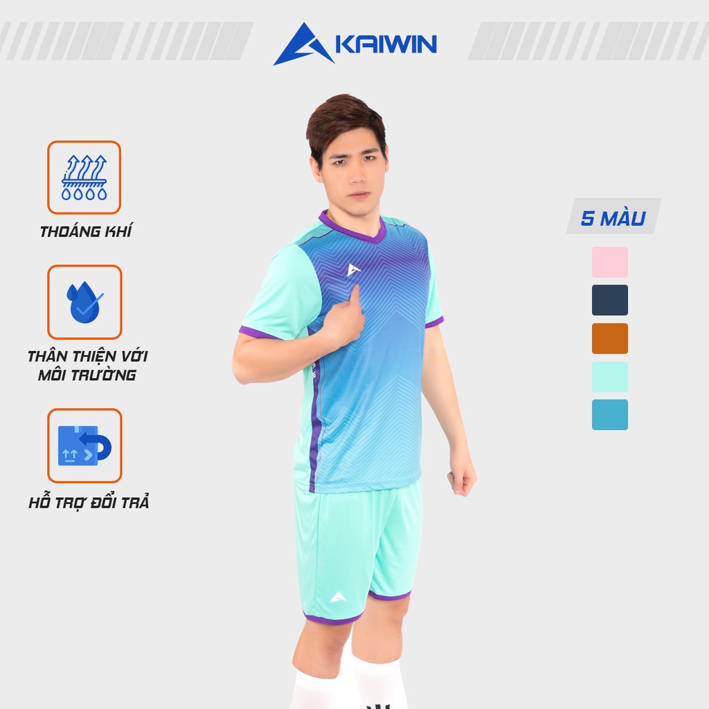 Quần Áo Thể Thao Bóng Đá KAIWIN Pyramid Chất Liệu Polyester Nhẹ Mát, Thấm Hút Khử Mùi, Thiết Kế Logo Phản Quảng Bắt Mắt