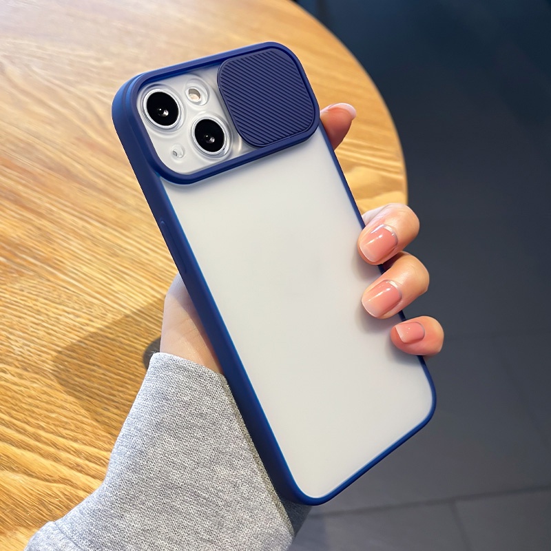 ốp lưng Trượt Bảo vệ ống kính máy ảnh Vỏ điện thoại cho iPhone 11 Pro XR XS Max SE 6S 7 8 Plus Vỏ sau mềm mờ ốp lưng