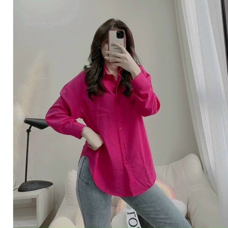 áo sơ mi nữ dài tay hàn quốc màu thời trang cá tính