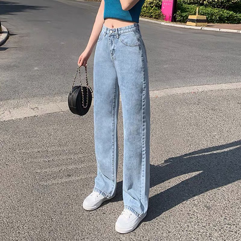 Quần jean đen trơn ông rộng, quần bò jeen nữ ông suông lưng cao Baggy suông cá tính